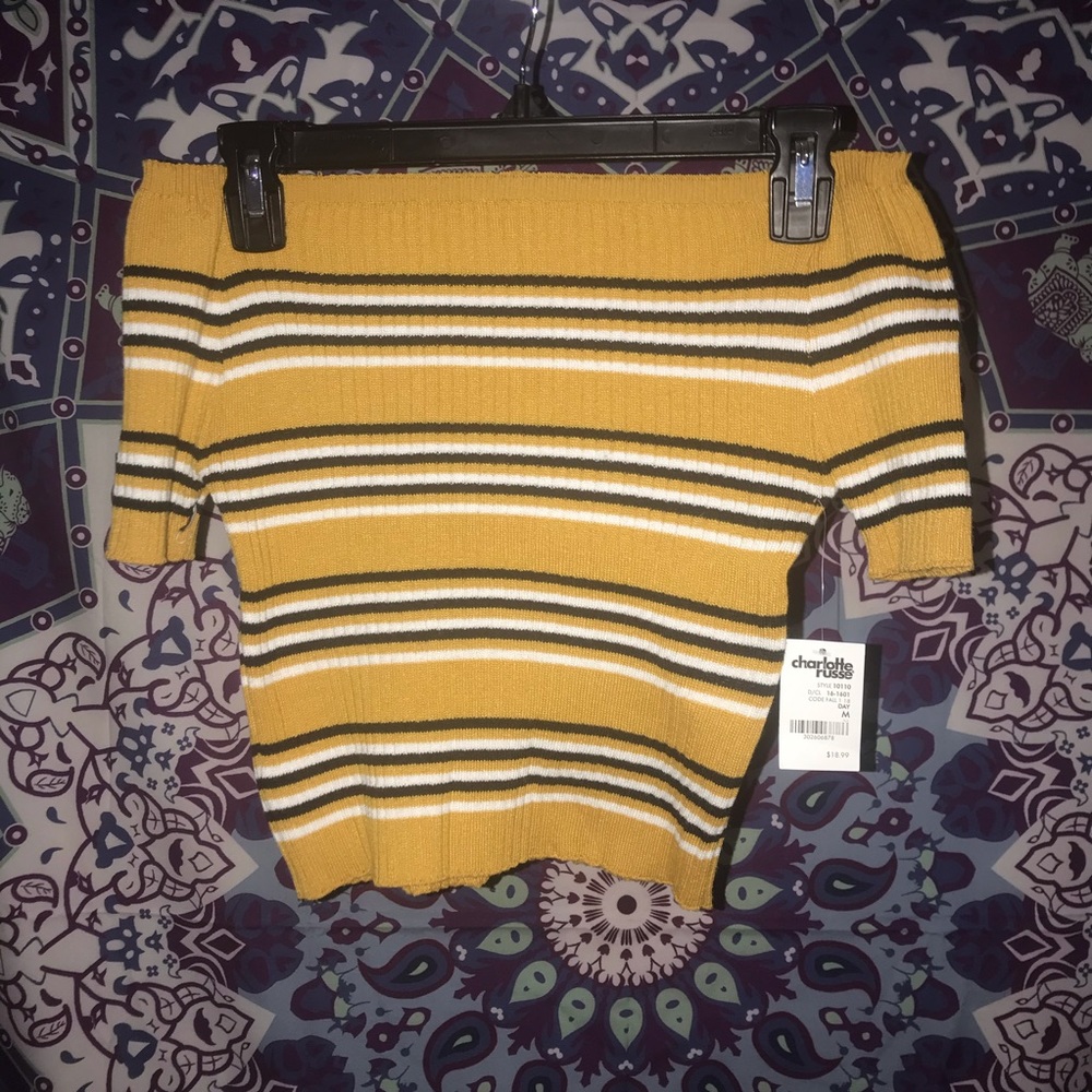 Schoolgirl off shoulder crop top